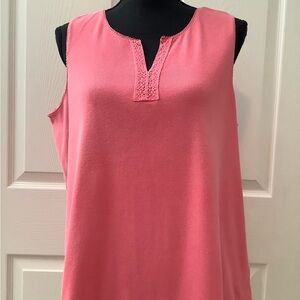 Pink V-Neck Sleeveless Tank Top